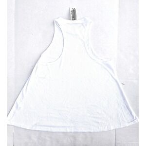Free People XS White Ribbed Long Beach Swing Tank Boho Coastal Summer Top